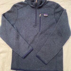 Patagonia Kids Heathered Blue Zip-Up Sweater